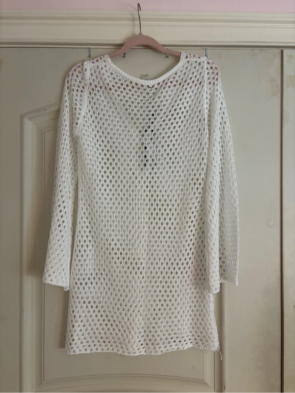 Fashion Nova White Crochet Swim Coverup